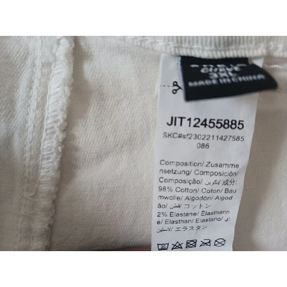 NWT Shein Skort SXY Curve Denim Side Zip Casual Ivory Size 3XL‎